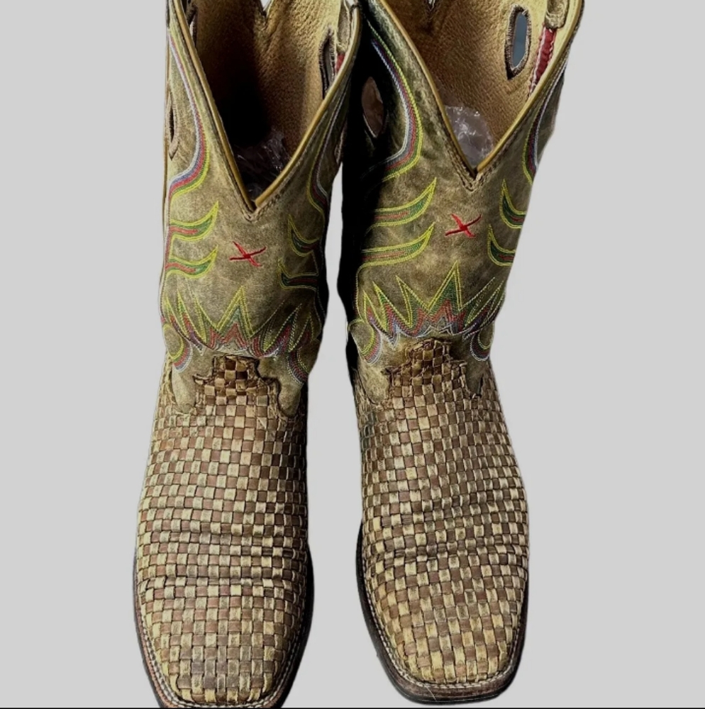Twisted X Women'sBoot 13" 8.5 B All Leather Ruff Stock Square Toe Bomber WRS0026